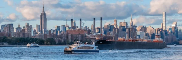 Nueva York Estados Unidos Octubre 2018 Manhattan Skyline Durante Atardecer — Foto de Stock