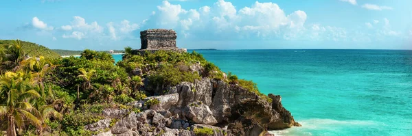 Tulum Est Site Une Ville Maya Précolombienne Servant Port Majeur — Photo