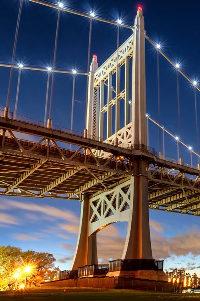 Puente Triborough Puente Robert Kennedy Por Noche Astoria Queens Nueva — Foto de Stock