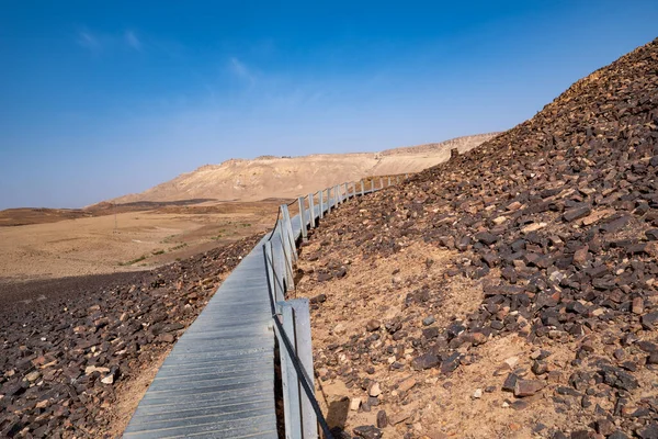 Makhtesh Cratère Ramon Est Relief Géologique Grand Cirque Érosion Dans — Photo