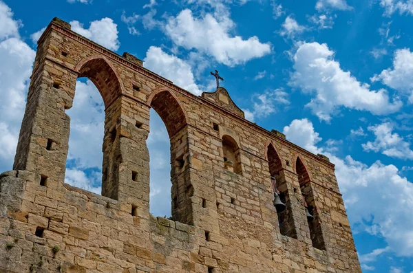 Church Sant Esteve Medieval Town Peratallada Catalonia Spain — Stock Photo, Image