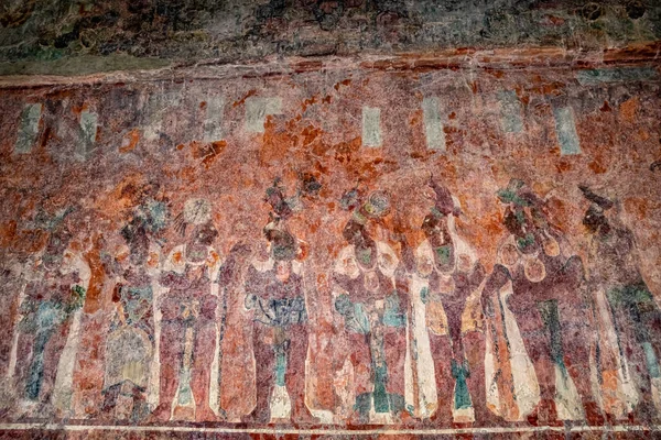 Bonampak Chiapas Mexico December 2019 Oude Muurschilderingen Temple Paintings Van — Stockfoto