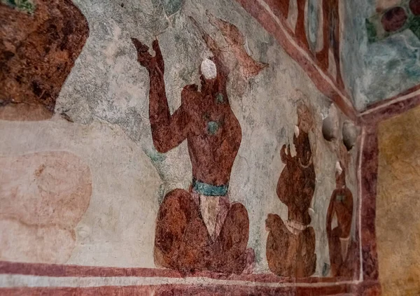 Bonampak Chiapas Mexico December 2019 Ancient Murals Temple Paintings Bonampak — Stock Photo, Image