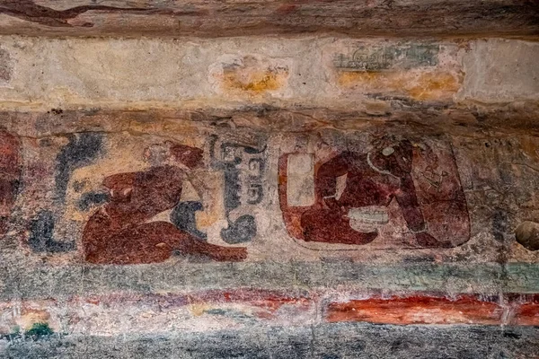 Bonampak Chiapas Mexico December 2019 Αρχαίες Τοιχογραφίες Στο Ναό Ζωγραφικής — Φωτογραφία Αρχείου