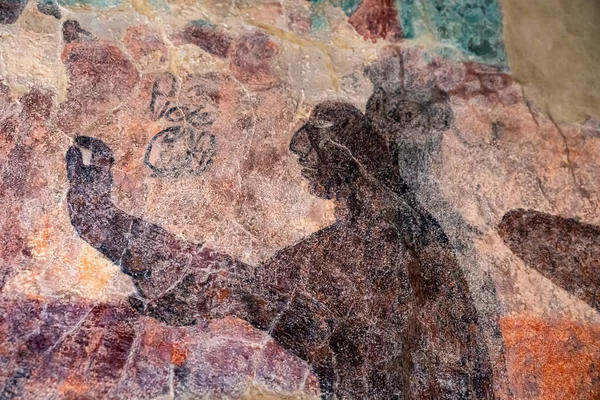 Bonampak Chiapas Meksiko Desember 2019 Mural Mural Kuno Kuil Lukisan — Stok Foto