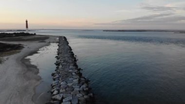Barnegat Deniz feneri Barnegat Eyalet Parkı, Ocean County, New Jersey, ABD.