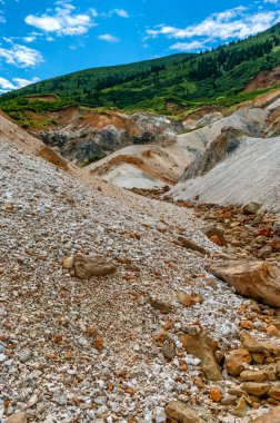 Rusya 'nın Kunashir adasındaki Mendeleev volkanında bulunan fümerolik alan