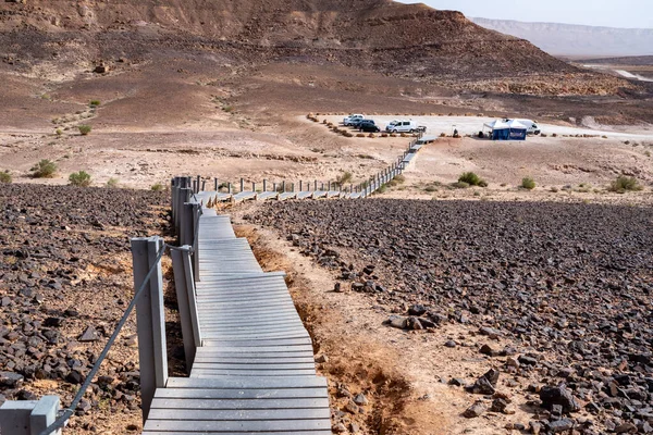 Makhtesh Crater Ramon Geological Landform Large Erosion Cirque Negev Desert — Stock Photo, Image