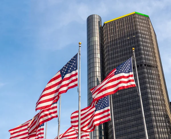 Detroit Michigan Estados Unidos Noviembre 2018 Renaissance Center Rencen Rascacielos — Foto de Stock