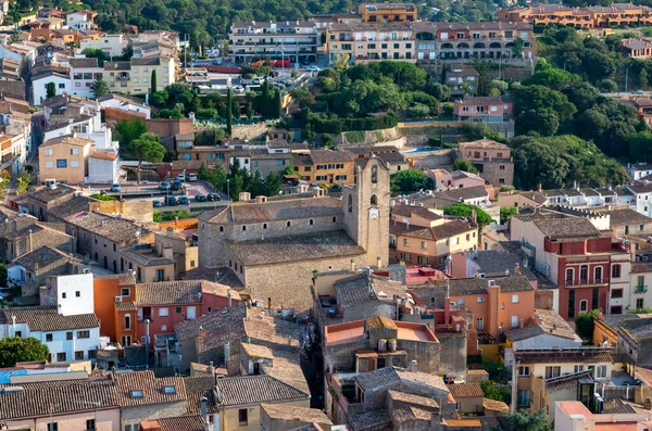 Begur Óváros Vár Naplementekor Costa Brava Girona Spanyolország — Stock Fotó