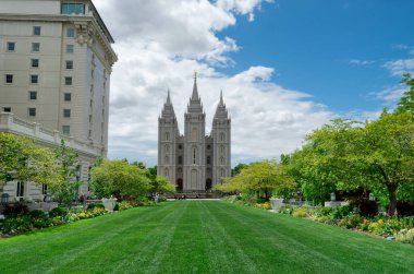 Salt Lake City, Amerika Birleşik Devletleri - 19 Mayıs 2017: Tuz Gölü Tapınağı bir Tapınağı, Church of İsa İsa of Latter-day Saints (Lds kilise) Salt Lake City, Utah, ABD olduğunu