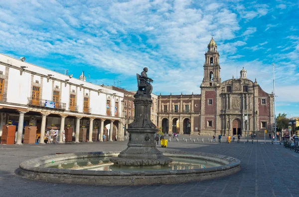 Ciudad México México Diciembre 2016 Iglesia Santo Domingo Estatua Corregidora — Foto de Stock