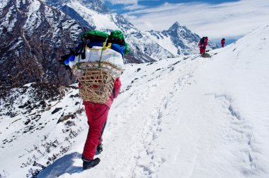 hamallar ile ağır yük, nepal 