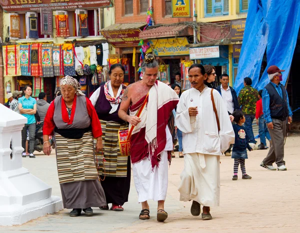 Тибетские паломники в Непале . — стоковое фото