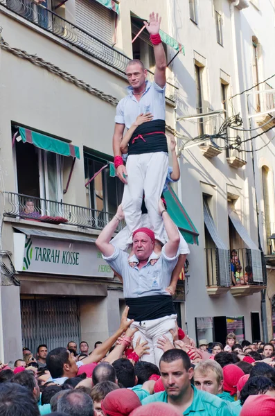 Castells Performance in, Catalonia, Spain — стоковое фото