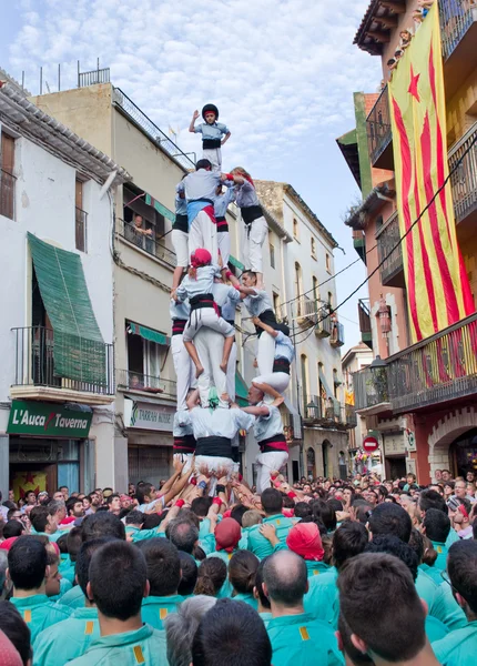 Castells prestaties in Catalonië, Spanje — Stockfoto