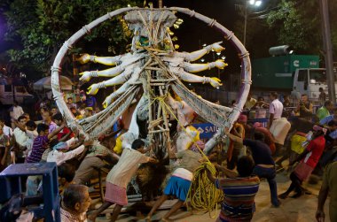 Durga Puja Festivali Kolkata, Hindistan. 