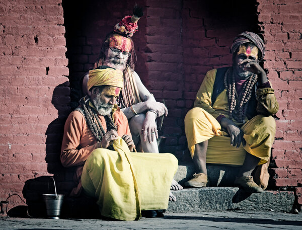 Sadhu with painted face