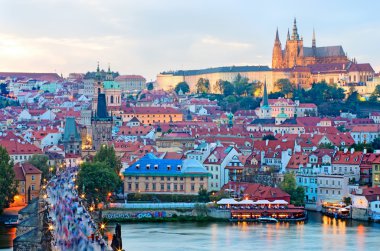 Prag şehrinin manzarası