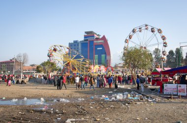 İnsanların eğlence parkı Katmandu, Nepal 