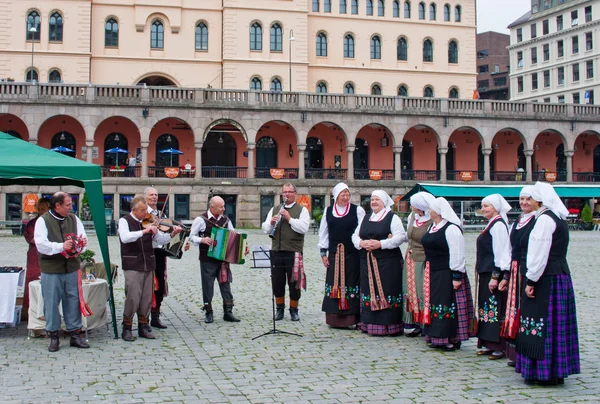 Músicos en Oslo, Noruega — Foto de Stock