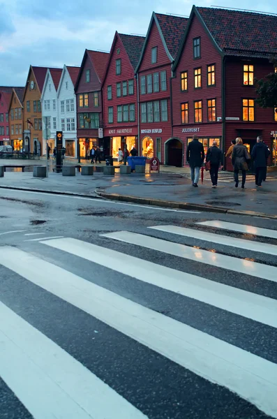 Historiska byggnader i Bergen — Stockfoto