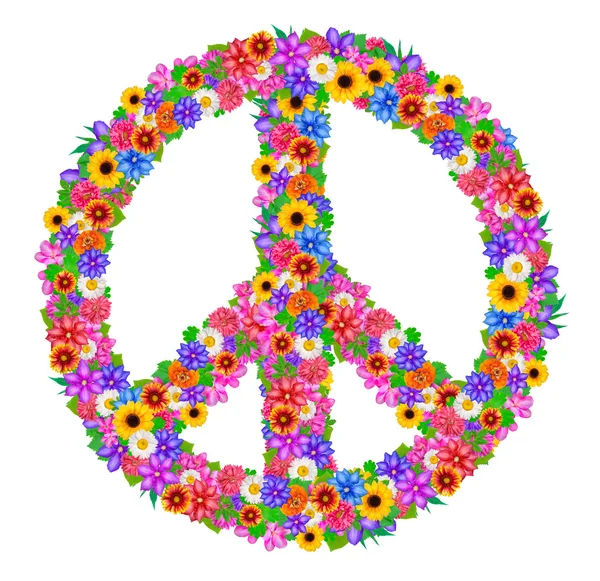 Floral vrede symbool — Stockfoto