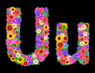 Çiçek U harfi alfabesi