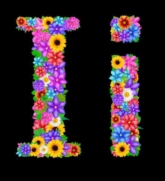 Blomman jag brev alfabetet — Stockfoto