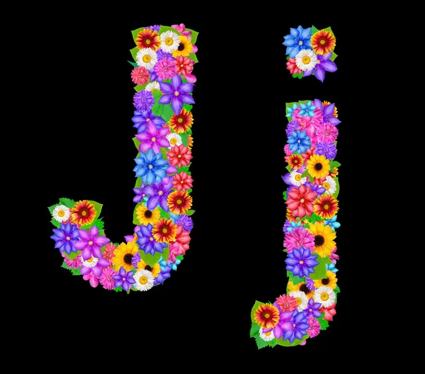 Flower J letter alphabet — Stock Photo, Image