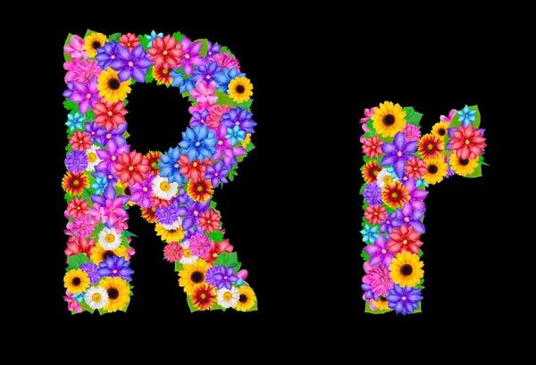 Blume r Buchstabe Alphabet — Stockfoto