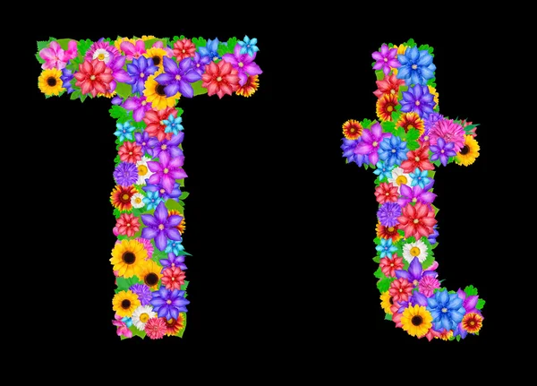 Λουλούδι T γραμμάτων της αλφάβητου — Φωτογραφία Αρχείου