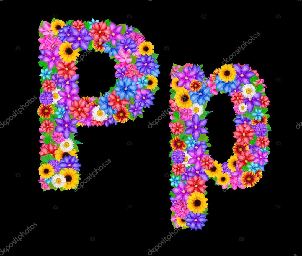 Flower P letter alphabet Stock Photo by ©Byelikova 71607155