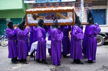  Good Friday procession in La Paz, Bolivia. clipart