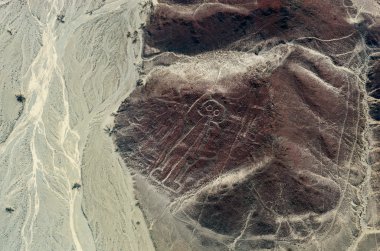 Geoglyphs ve çizgiler Nazca Çölü'nde