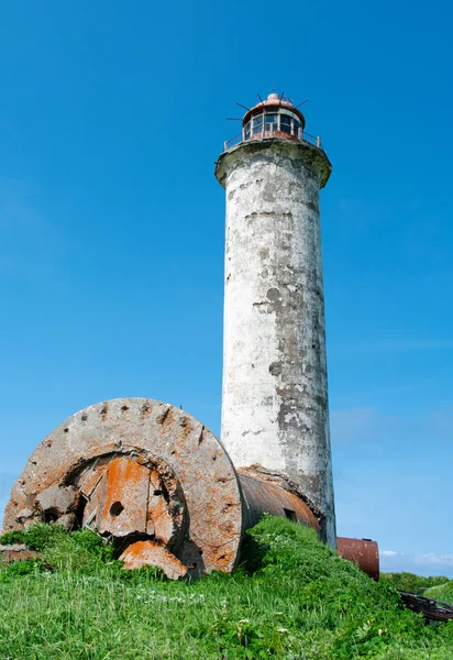 Lighthouse off coast of island Paramushir — Stock Photo, Image