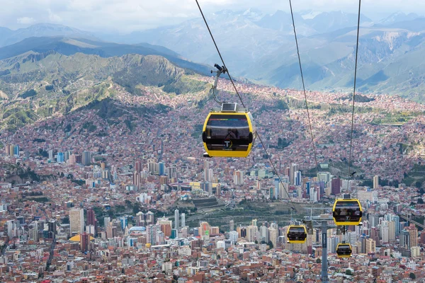 La paz kablo araba. Bolivya — Stok fotoğraf