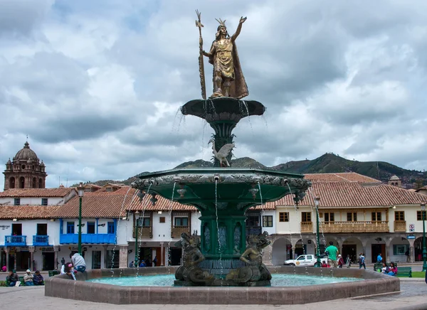 Fuente Inca en Plaza de Armas de Cusco — Foto de Stock
