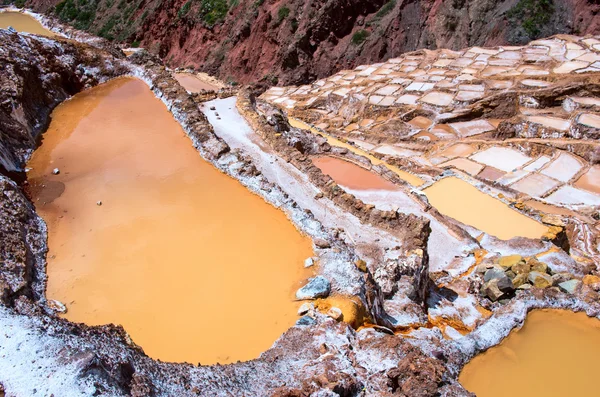 Weergave van zout vijvers, Maras, Cuzco — Stockfoto