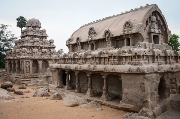 Cinco complexo rathas em Mamallapuram — Fotografia de Stock