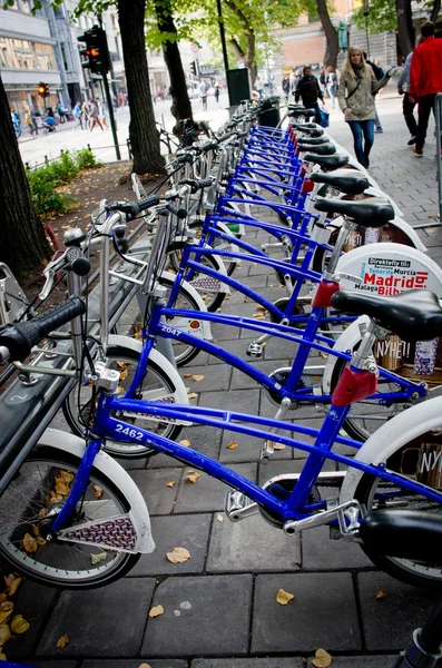 Велосипед парковка в Осло — стокове фото