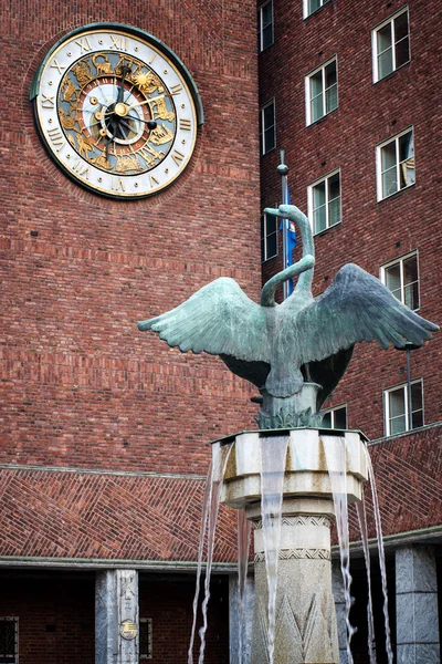 Orologio del municipio di Oslo — Foto Stock