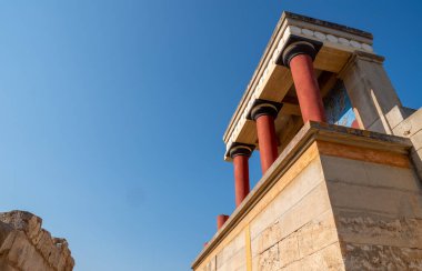 Yunanistan 'ın Girit adasındaki ünlü Knossos sarayının antik kalıntıları.