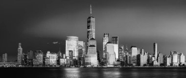 Manhattan skyline panorama, gece, New York City