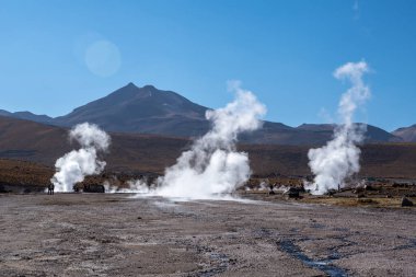 Kuzey Şili 'nin And Dağları' ndaki El Tatio gayzer tarlası
