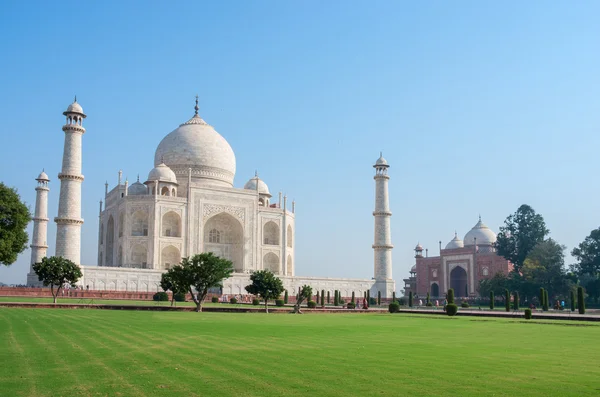 Weergave van Taj Mahal in Agra — Stockfoto