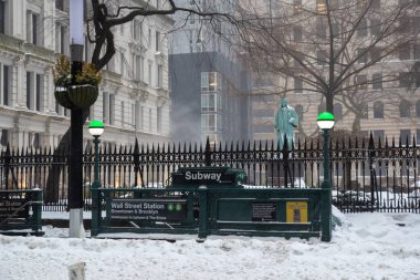 New York, New York ABD - 25 Ocak 2026: Güçlü bir kar fırtınası sırasında Manhattan