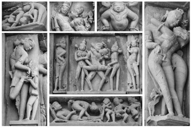 stone carved erotic bas-relief clipart