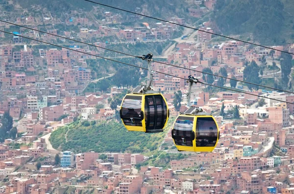 La Paz.Bolivia kablo araba — Stok fotoğraf