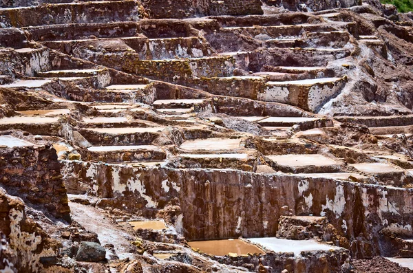 Weergave van zout vijvers, Peru — Stockfoto